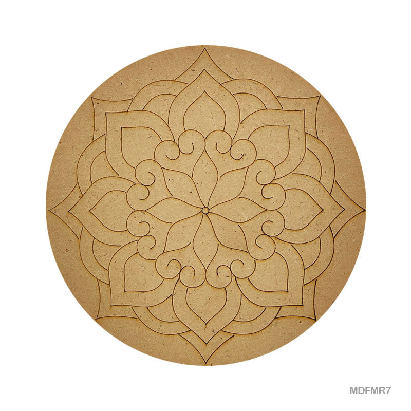 Gift To Love | Mdf Cutout Mandala Engrave | Size : 3Mm X 10Inch | Code : MDFMR7