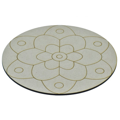 Gift To Love | Mdf Diy Painting Plate Kit Round Rangoli | Size : 8 Inch | Code : MDP8-06