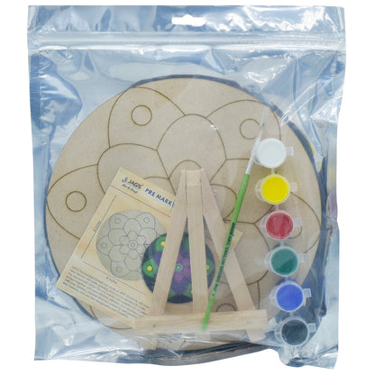 Gift To Love | Mdf Diy Painting Plate Kit Round Rangoli | Size : 8 Inch | Code : MDP8-06