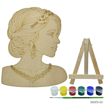Gift To Love | Mdf Diy Painting Plate Kit Modern Girl | Code : MDPD-03