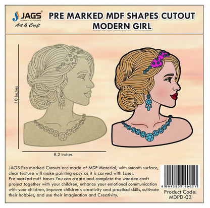 Gift To Love | Mdf Diy Painting Plate Kit Modern Girl | Code : MDPD-03