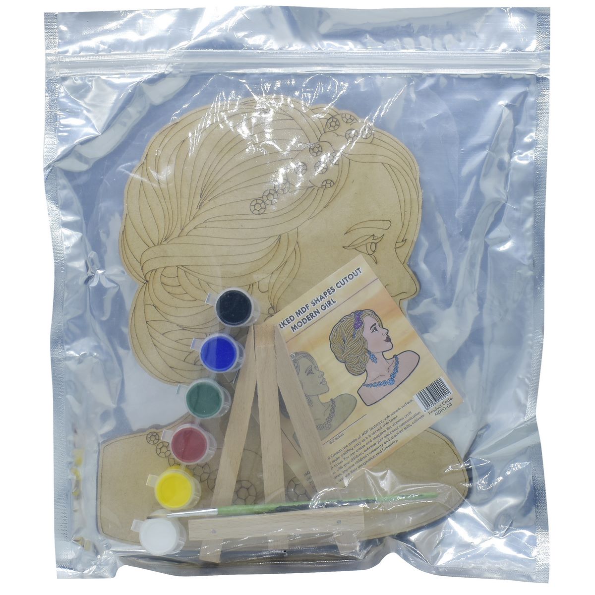 Gift To Love | Mdf Diy Painting Plate Kit Modern Girl | Code : MDPD-03