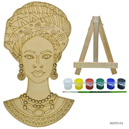 Gift To Love | Mdf Diy Painting Plate Kit Girl Design | Code : MDPD-04