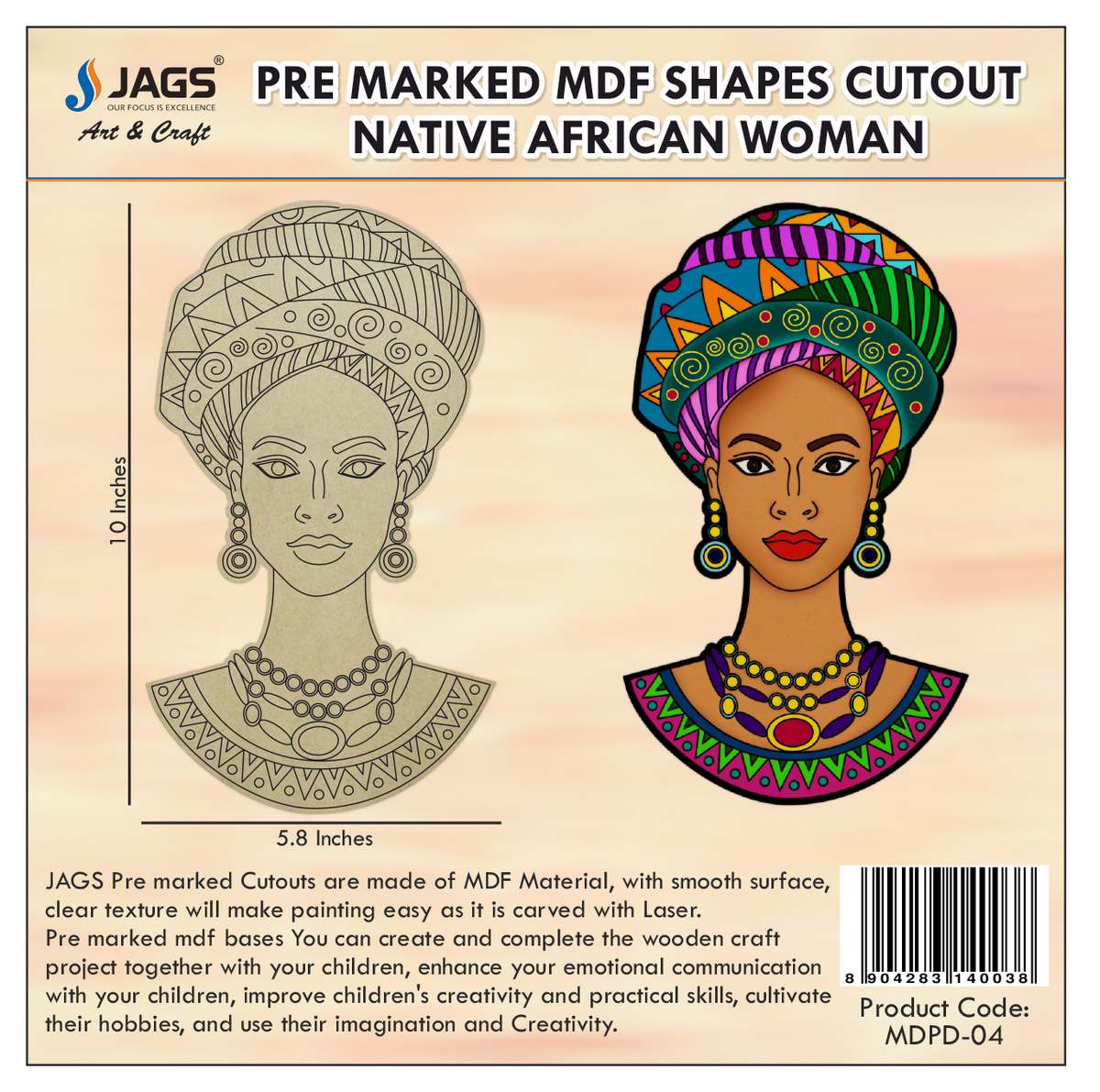 Gift To Love | Mdf Diy Painting Plate Kit Girl Design | Code : MDPD-04