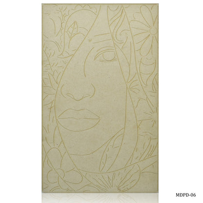 Gift To Love | Mdf Diy Painting Plate Kit Girl Engraved | Size : 6 X 10 Inch | Code : MDPD-06