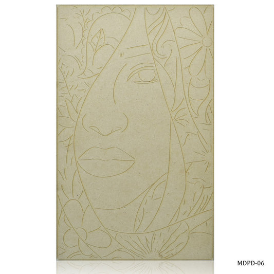 Gift To Love | Mdf Diy Painting Plate Kit Girl Engraved | Size : 6 X 10 Inch | Code : MDPD-06