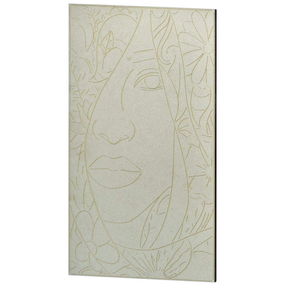 Gift To Love | Mdf Diy Painting Plate Kit Girl Engraved | Size : 6 X 10 Inch | Code : MDPD-06