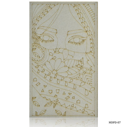 Gift To Love | Mdf Diy Painting Plate Kit Girl Engraved | Size : 6 X 10 Inch | Code : MDPD-07