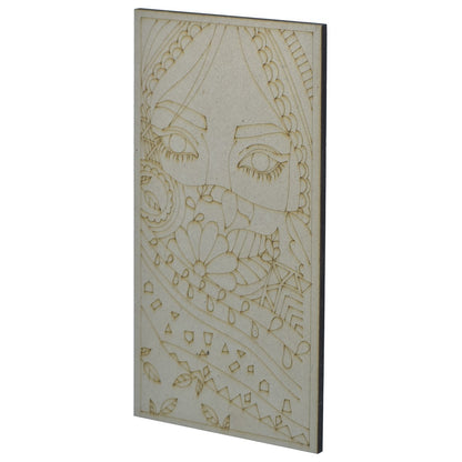Gift To Love | Mdf Diy Painting Plate Kit Girl Engraved | Size : 6 X 10 Inch | Code : MDPD-07