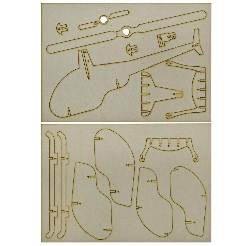 Gift To Love | Mdf Diy Puzzle Kit Helicopter | Code : MDPK07