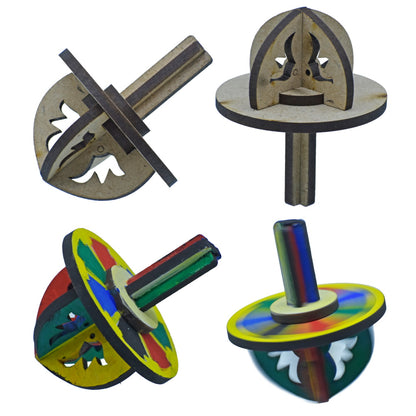 Gift To Love | Mdf Diy Puzzle Kit  Spinning | Pcs : Set Of 4 Pcs | Code : MDPK10