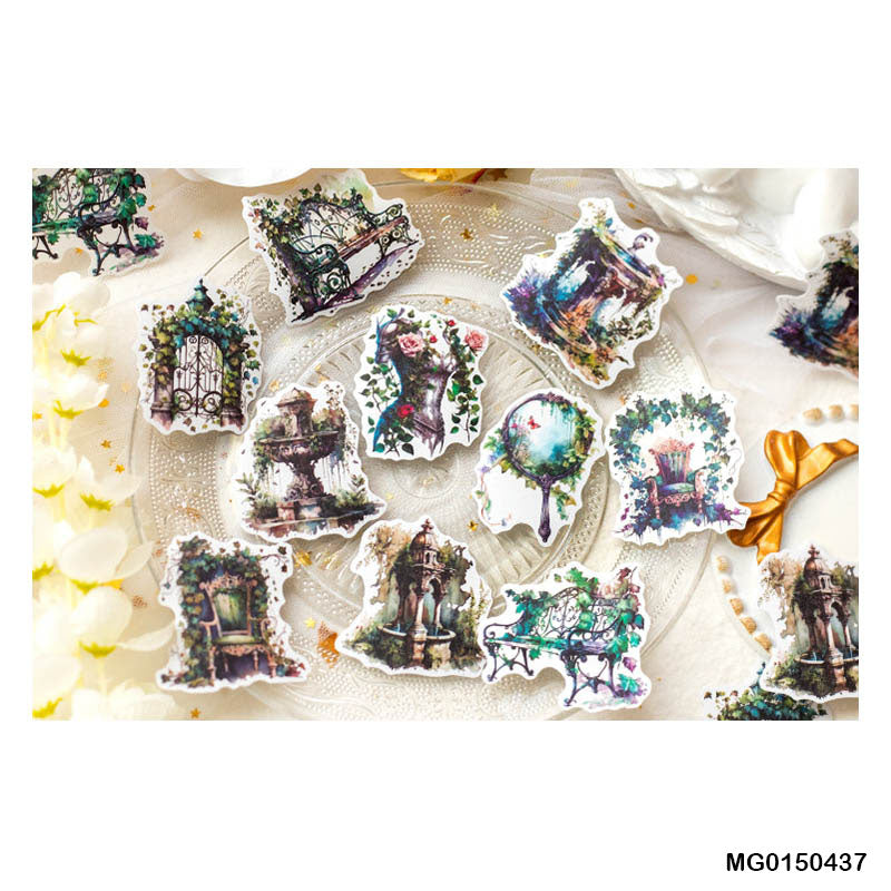Mg015-0437 Castle Ruins Paper Sticker Pack 20Pc