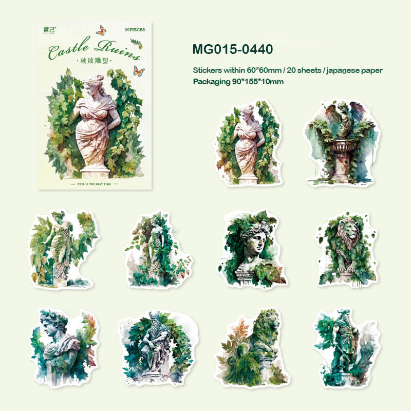 Mg015-0440 Castle Ruins Paper Sticker Pack 20Pc-Gift To Love-Art & Craft
