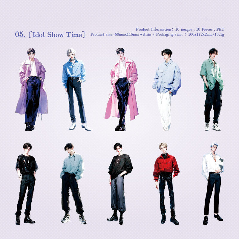 Gift To Love | Men Character Handbook Deco Sticker | Pcs : 10 Pc | Code : MG0150776