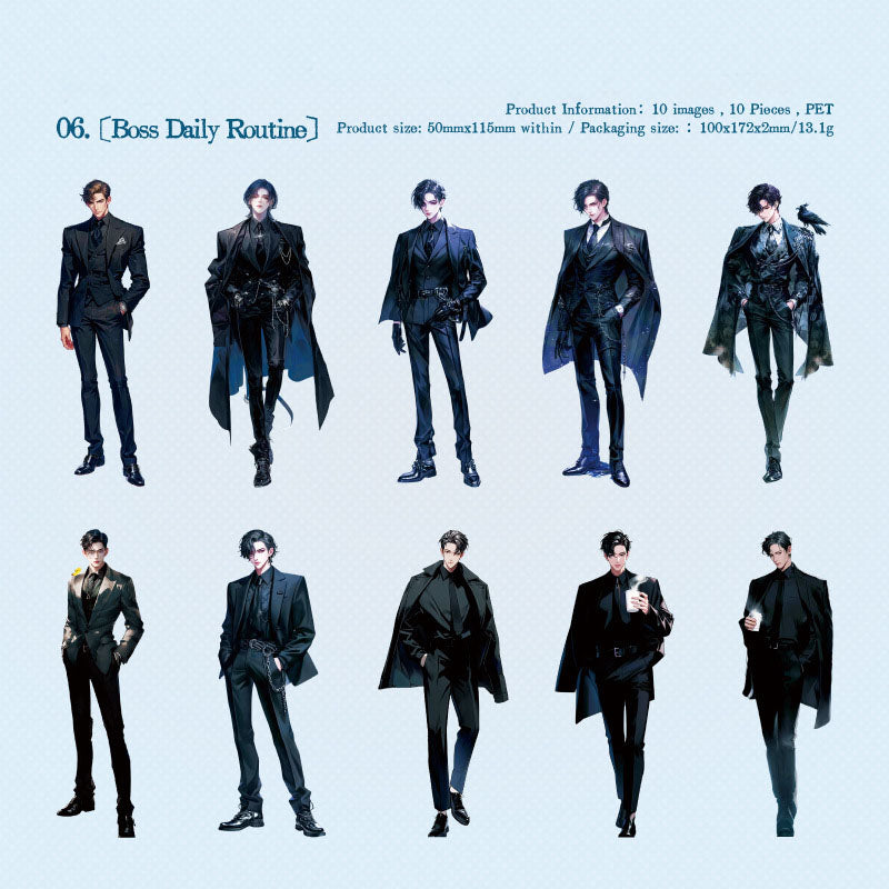 Gift To Love | Men Character Handbook Deco Sticker | Pcs : 10 Pc | Code : MG0150777
