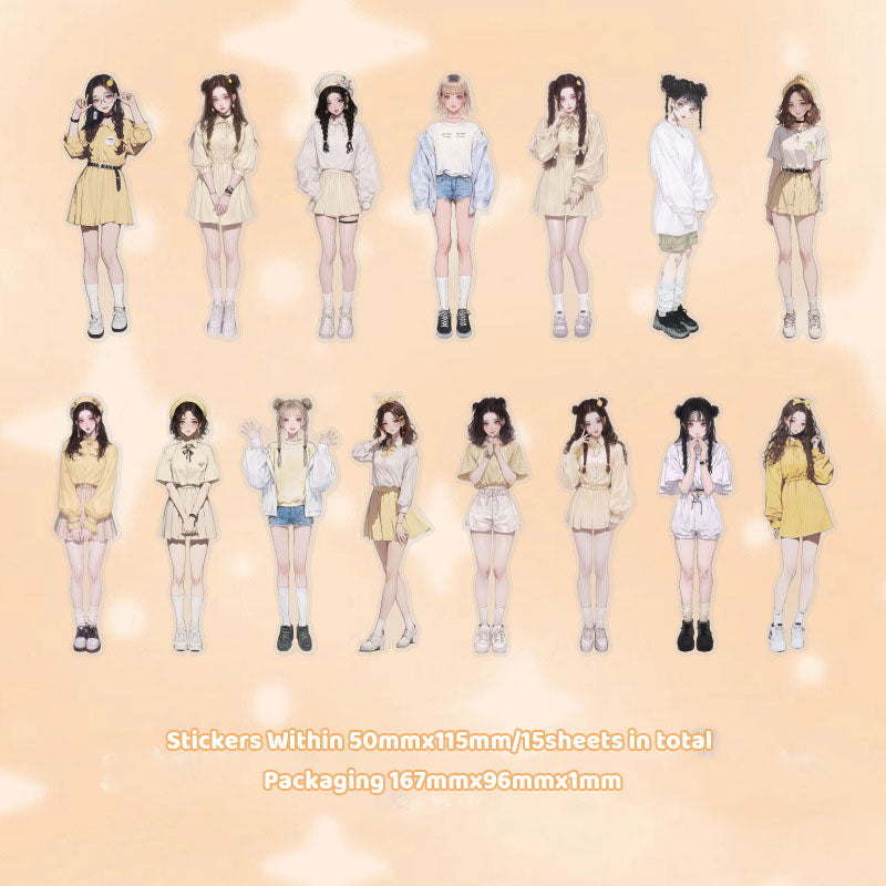 Gift To Love | Girl Character Handbook Deco Sticker | Pcs : 10 Pc | Code : MG0440207