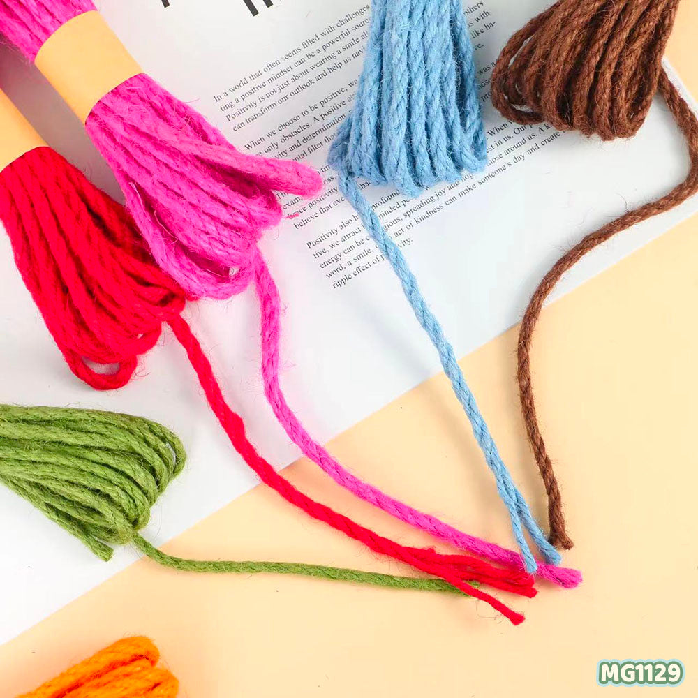 Gift To Love | Jute Thread | Size : 3 Mm | Pcs : 12 Color 10 Mtr | Code : MG1129