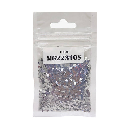 Gift To Love | Glitter Sequins | Color : Silver | Size : 1-16 | Pcs : 10 Gm | Code : MG22310S