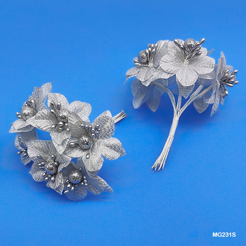 Mg23-1S Cloth Flower Silver 60Pc-Gift To Love-Art & Craft