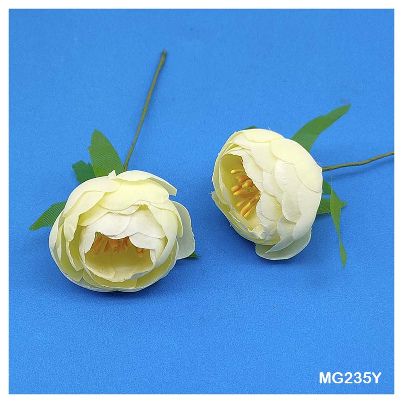 Gift To Love | Cloth Peony Flower | Color : Yellow | Size : Big | Pcs : 30 Pcs | Code : MG235Y