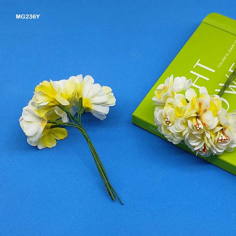 Gift To Love | Cloth Flower | Color : Yellow | Pcs : 72 Pcs | Code : MG236Y