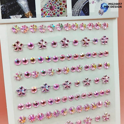 Gift To Love | Gem Stones Stay Crystal Flower Strip Sticker | Code : MG24617
