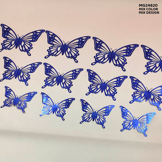 Gift To Love | 3D Butterfly Metallic Glitter Sticker | Pcs : 12 Pcs | Code : MG24620