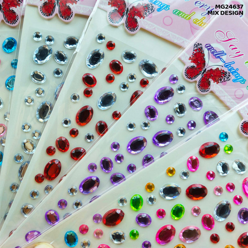 Gift To Love | Mixed Oval And Round Stone Sticker | Code : MG24637