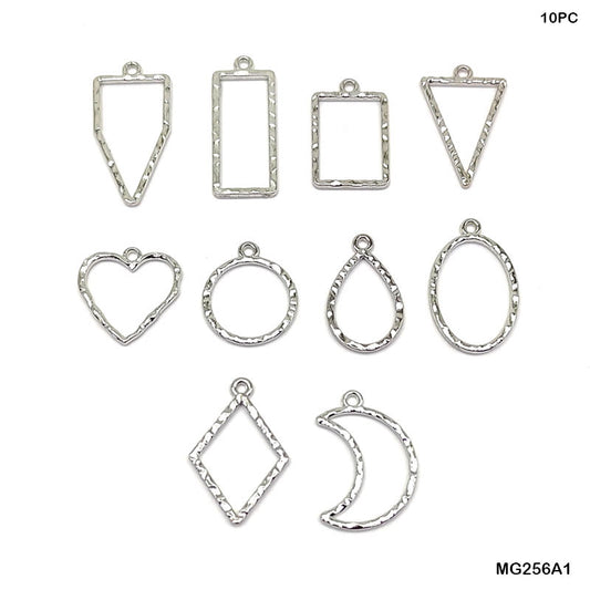 Gift To Love | Bezels Mix Shape | Color : Silver | Pcs : 10 Pcs | Code : MG256A1