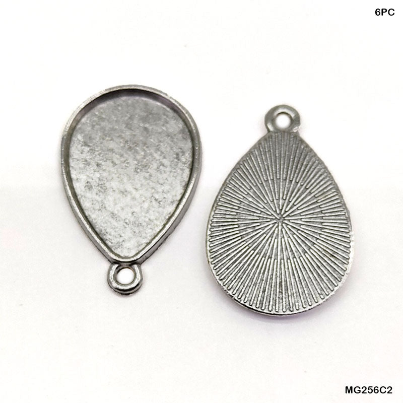 Gift To Love | Drop Shape Metal | Color : Silver | Pcs : 6 Pcs | Code : MG256C2