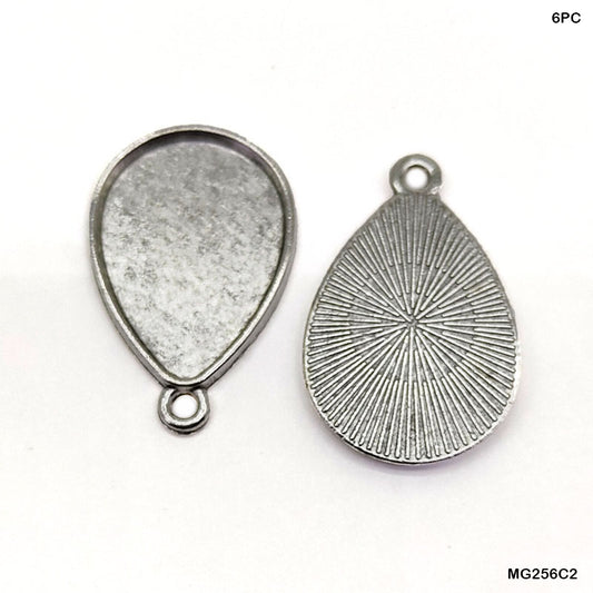 Gift To Love | Drop Shape Metal | Color : Silver | Pcs : 6 Pcs | Code : MG256C2
