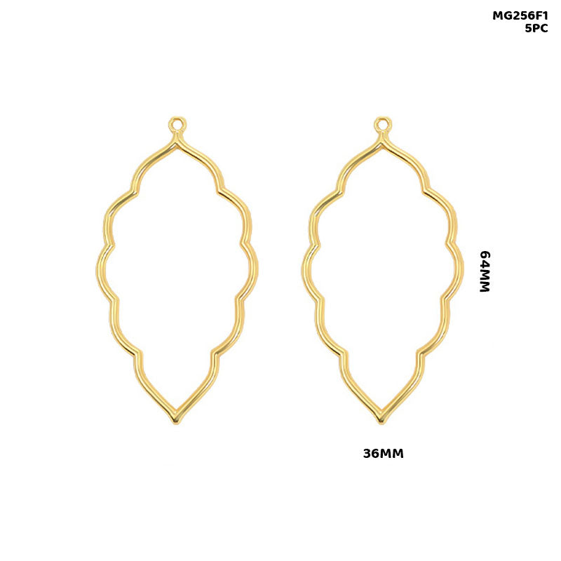 Gift To Love | Bezels Leaf Shape | Color : Gold | Pcs : 5 Pc | Code : MG256F1