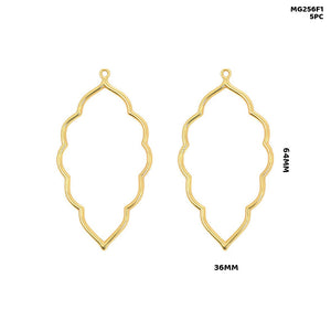 Gift To Love | Bezels Leaf Shape | Color : Gold | Pcs : 5 Pc | Code : MG256F1