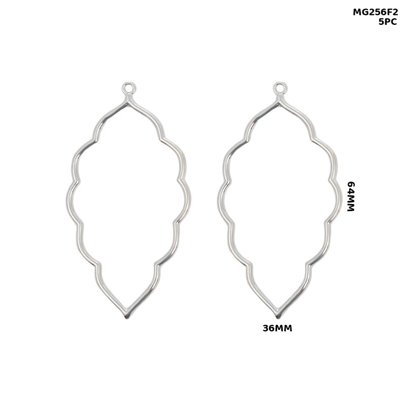 Gift To Love | Bezels Leaf Shape | Color : Silver | Pcs : 5 Pcs | Code : MG256F2