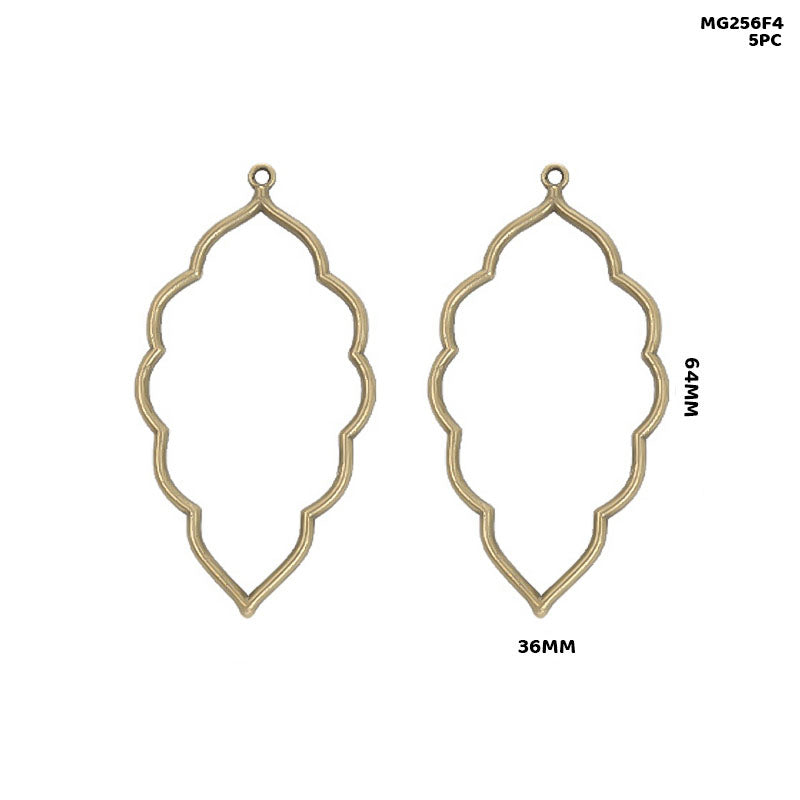 Gift To Love | Bezels Leaf Shape | Color : Copper | Pcs : 5 Pc | Code : MG256F4