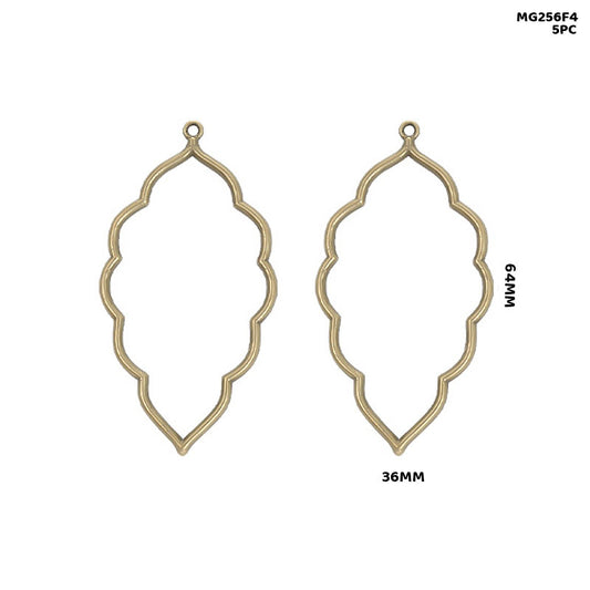 Gift To Love | Bezels Leaf Shape | Color : Copper | Pcs : 5 Pc | Code : MG256F4