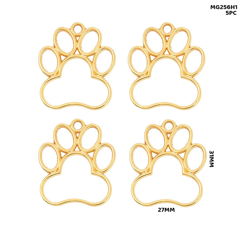 Gift To Love | Bezels Paw Shape | Color : Gold | Pcs : 5 Pcs | Code : MG256H1