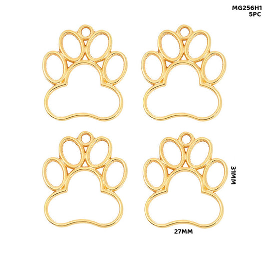 Gift To Love | Bezels Paw Shape | Color : Gold | Pcs : 5 Pcs | Code : MG256H1