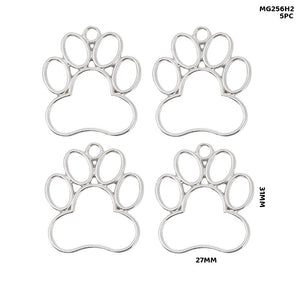 Gift To Love | Bezels Paw Shape | Color : Silver | Pcs : 5 Pcs | Code : MG256H2