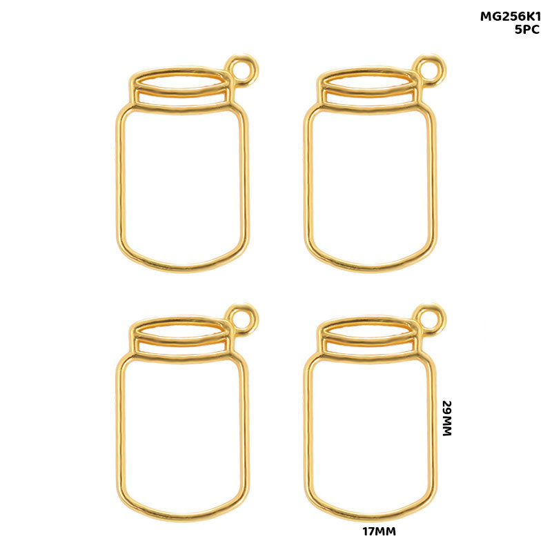 Gift To Love | Bezels Jar Shape | Color : Gold | Pcs : 5 Pcs | Code : MG256K1