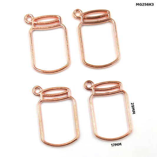 Gift To Love | Bezels Jar Shape | Color : Rose Gold | Pcs : 5 Pcs | Code : MG256K3