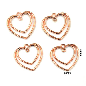 Gift To Love | Bezels Heart Shape | Color : Rose Gold | Pcs : 5 Pcs | Code : MG256L3