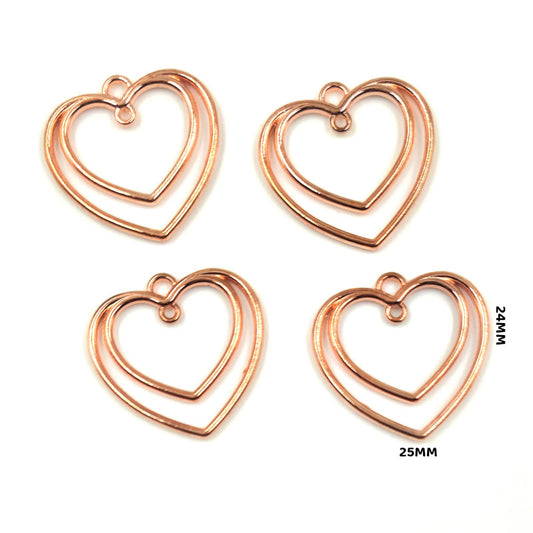 Gift To Love | Bezels Heart Shape | Color : Rose Gold | Pcs : 5 Pcs | Code : MG256L3