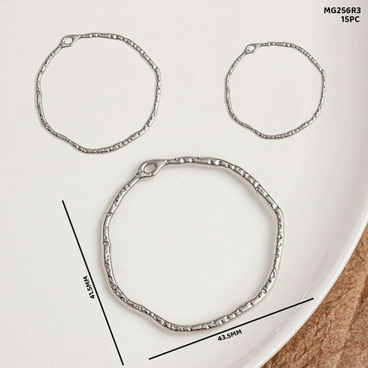 Gift To Love | Bezels Designer Round Shape | Color : Silver Mix | Pcs : 15 Pcs | Code : MG256R3