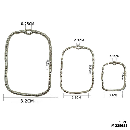 Gift To Love | Bezels | Color : Silver | Pcs : 15 Pc | Code : MG256S3