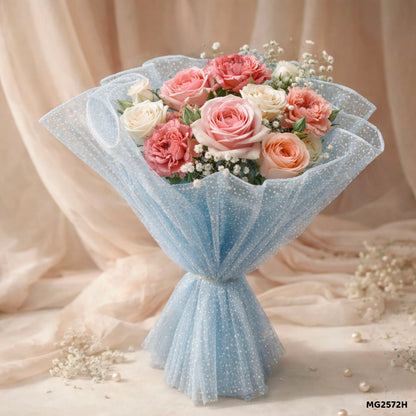Gift To Love | Snow Wrapping Paper Net Wrinkled | Color : Light Blue | Code : MG2572H