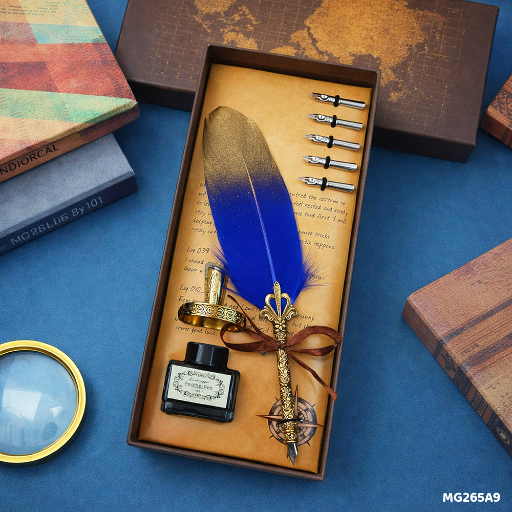 Gift To Love | Feather Ink Pen Box Set | Color : Gold | Code : MG265A9