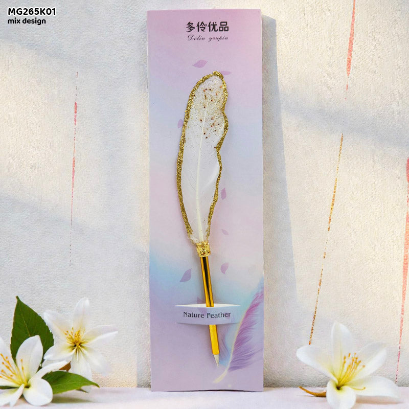 Gift To Love | Glitter N Dots Feather Pen | Code : MG265K01