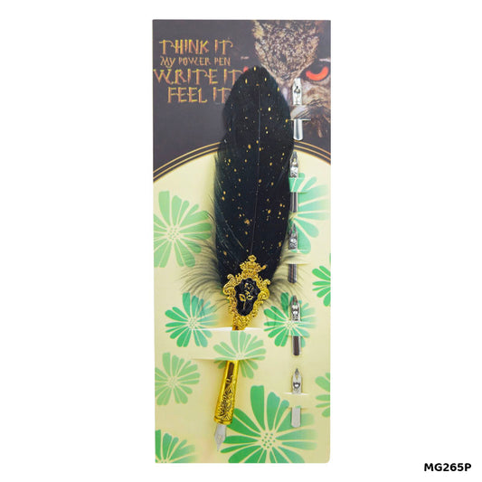Gift To Love | Feather Fountain Pen | Color : Gold | Pcs : 6 Nib | Code : MG265P