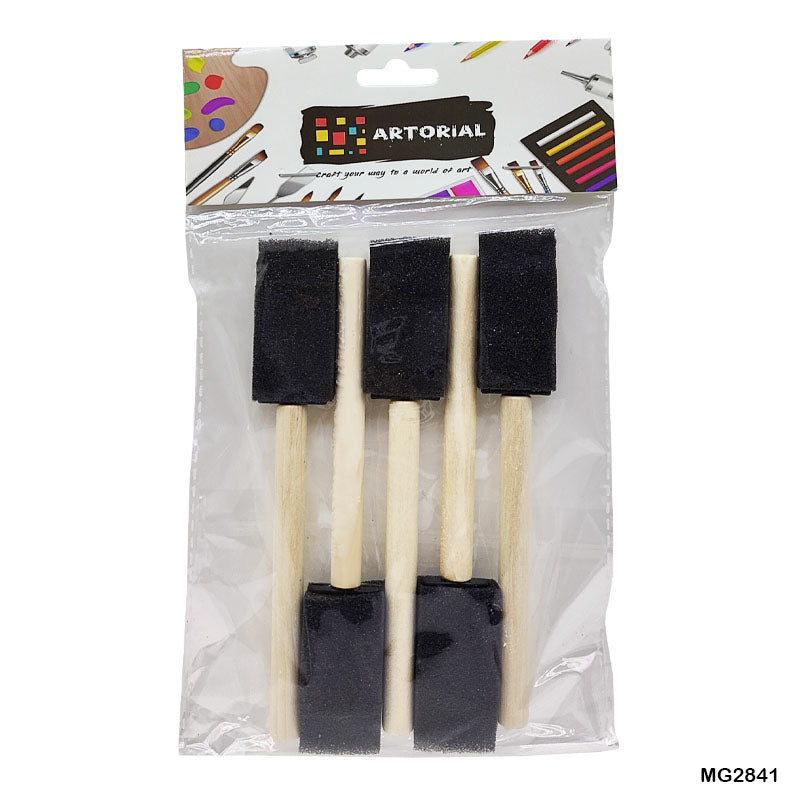 Gift To Love | Black Sponge Set Wooden Handle | Color : Black | Pcs : 5 Pcs | Code : MG2841